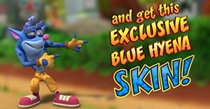 Crash Bandicoot: On the Run - Free Blue Hyena Skin