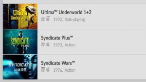 Ultima Underworld 1+2, Syndicate Plus and Syndicate Wars
